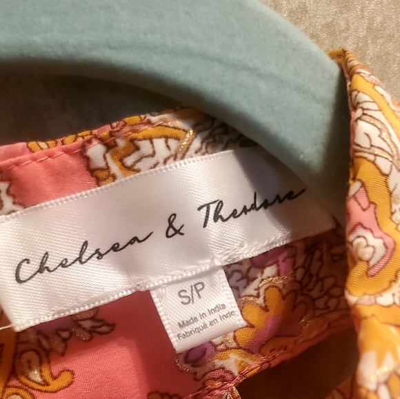 Chelsea & Theodore 2 Pc Boho Halter And Midi Skirt Pink & Gold Size Small - Picture 8 of 10